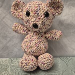 Pink Confetti Crochet Teddy Bear